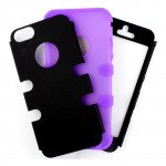 Wholesale iPhone 5 5S Hard Hybrid Case (Black-Purple)